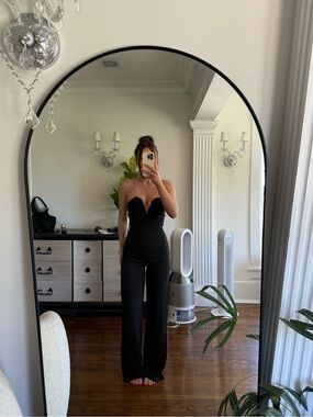 Tobi Black Strapless Wide-Leg Jumpsuit